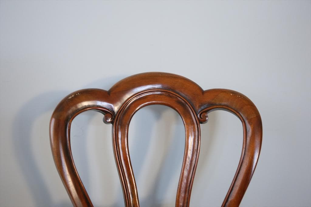 英国アンティーク木製バルーンバックダイニングチェア/サロンイス(90-121-5