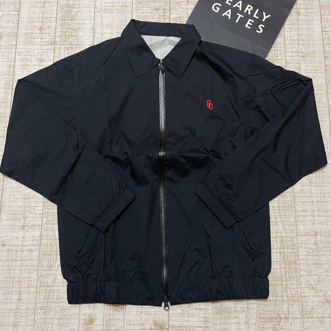 新品 パーリーゲイツ ナイロンジャケット 背面ロゴ ブラック Mサイズ（4）