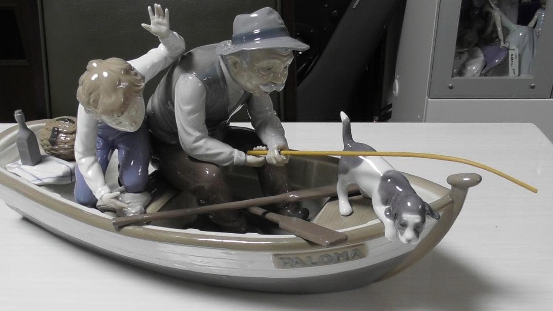 LLADRO　リヤドロ【おじいちゃんと魚釣り】2　リアドロ　インテリア　Ｌ506