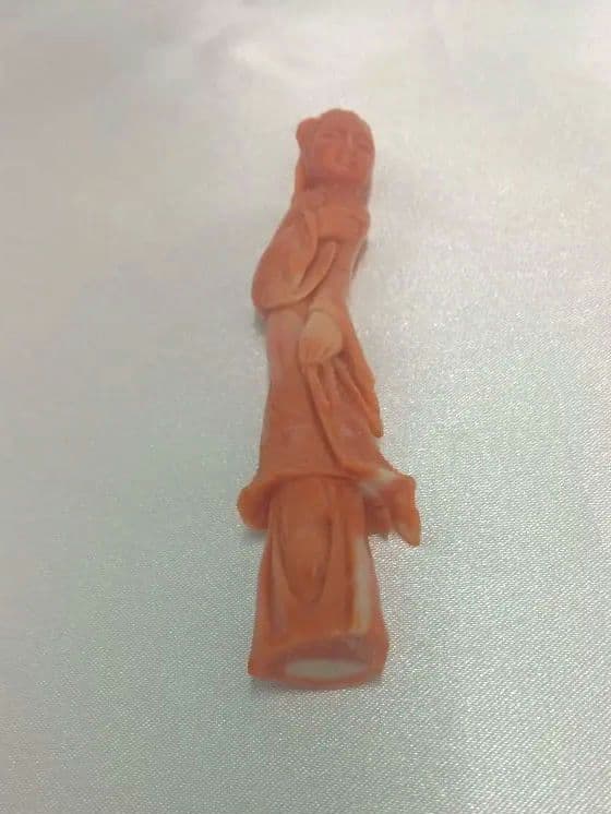 桃珊瑚彫刻品☆本珊瑚