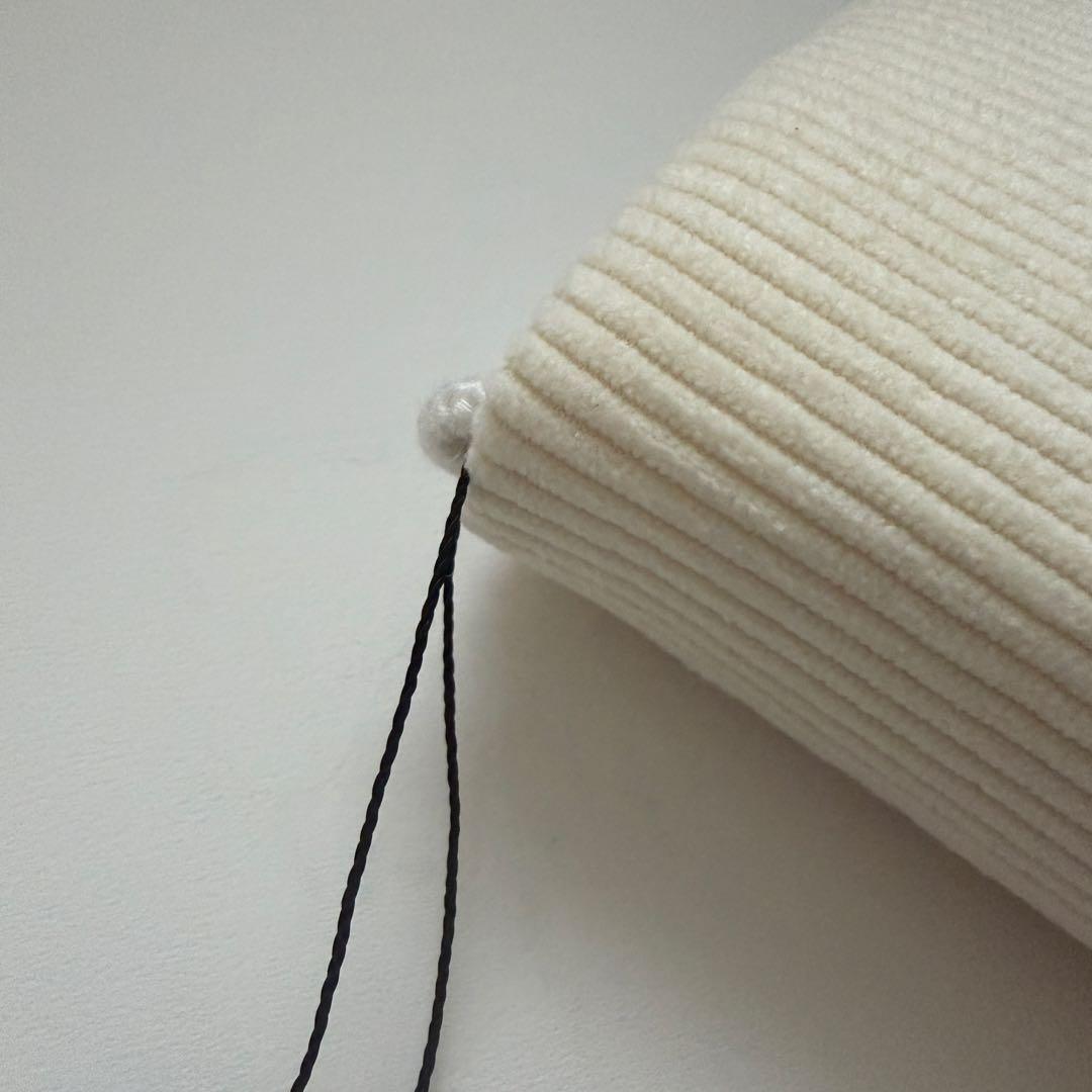 【1点のみ】バインダーカバー　アイボリー　コーデュロイ　ブラウンポケット付　A6