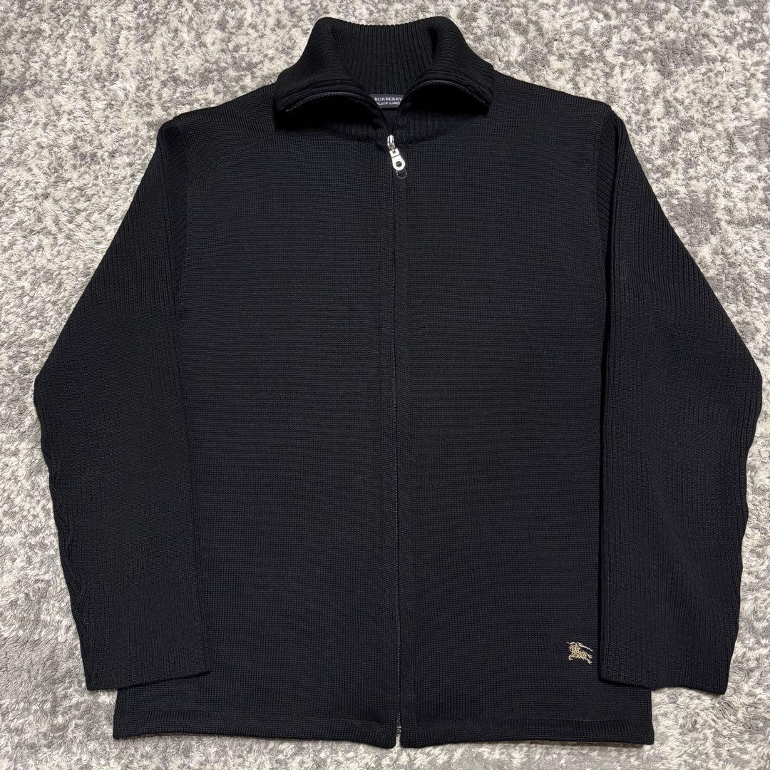 バーバリーブラックレーベル ドライバーズニット 中綿 ウールジャケット 日本製