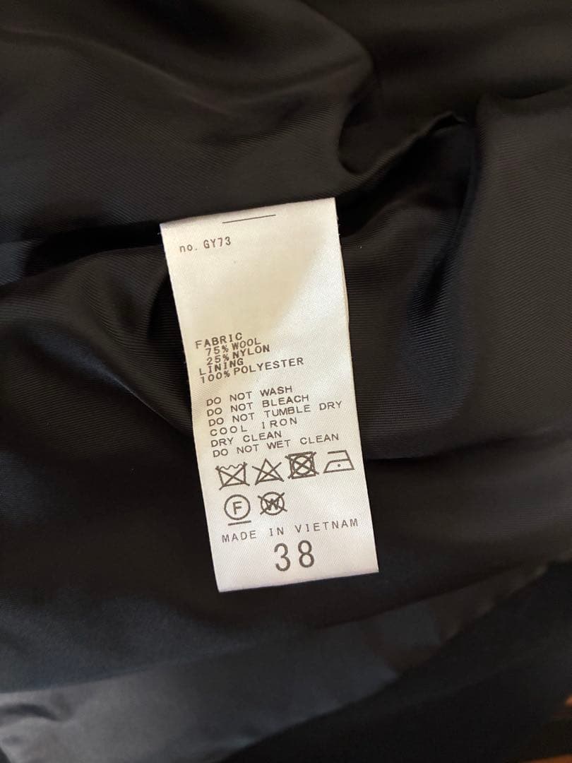 【Spick & Span】W/Nyモッサステンカラーショートコート　ブラック