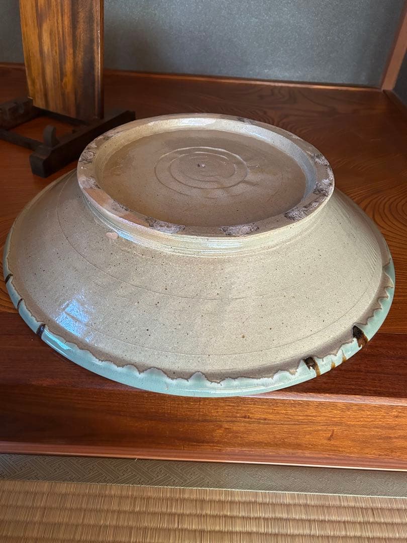 【一点モノ‼️】最高級　青柿流皿　大皿　飾り皿　インテリア　和室 花模様 絵皿