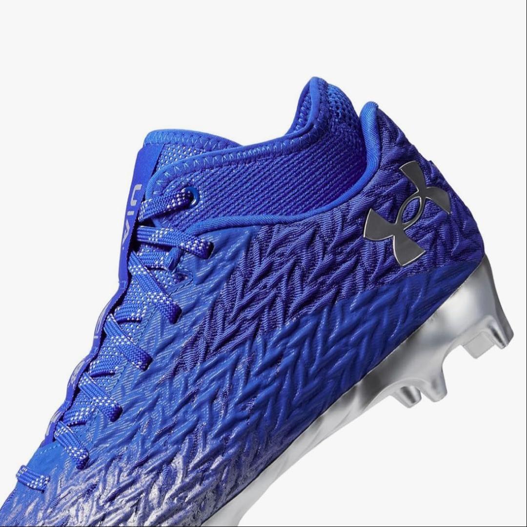 アンダーアーマー 28.5 スポットライト アメフト スパイク シューズ 青 靴