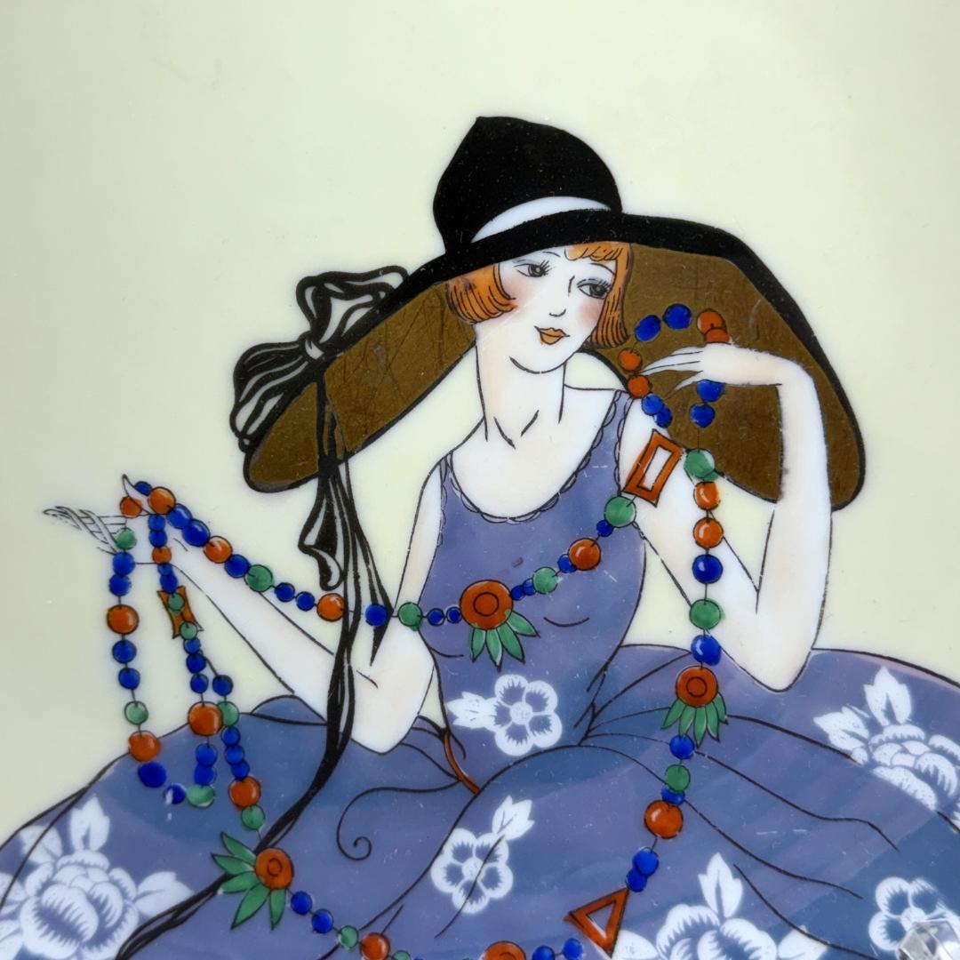 オールドノリタケ デコレディ プレート 飾り皿 ラスター彩 絵皿 貴婦人