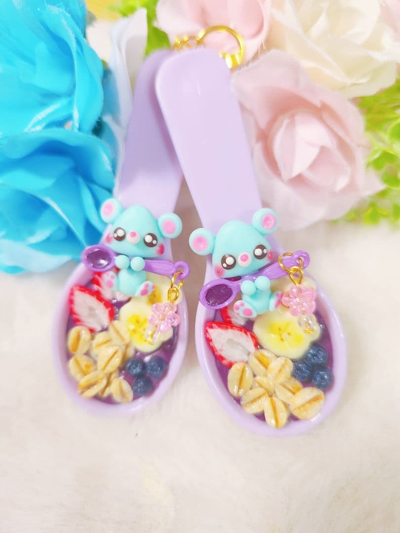 春爛漫フラワー団子　パンダ　フェイクスイーツ　樹脂粘土　スイーツデコ　春