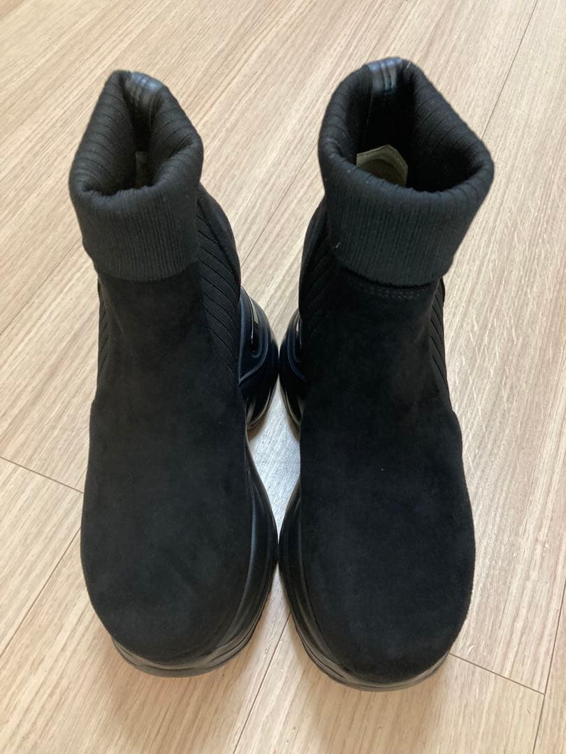 ミシェルマカロン ソックスライク厚底ブーツ ブラック Sサイズ