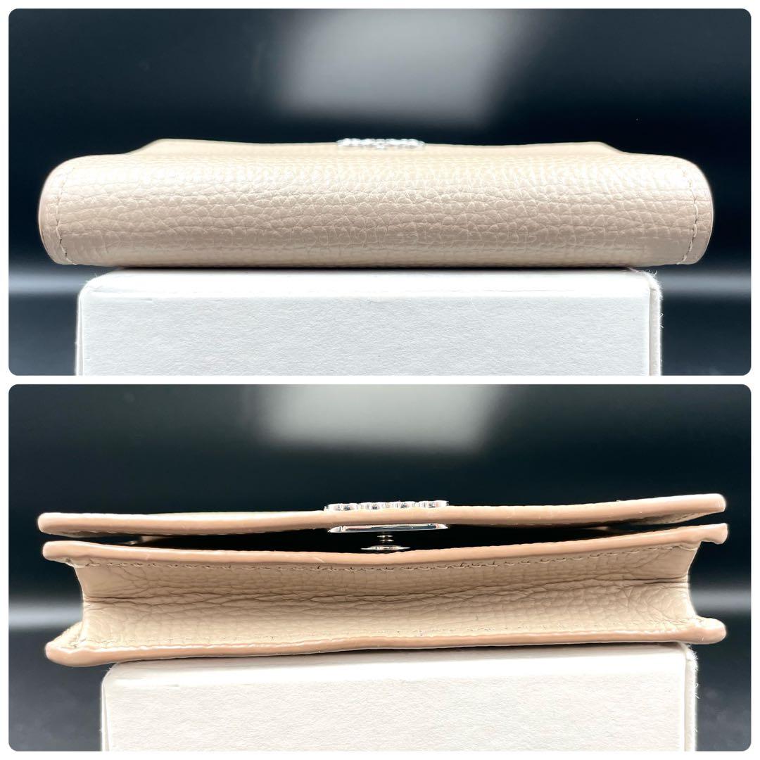 鑑定済・極美品★ロエベ　アナグラム　ビジネスカードホルダー　名刺入れ　ベージュ系