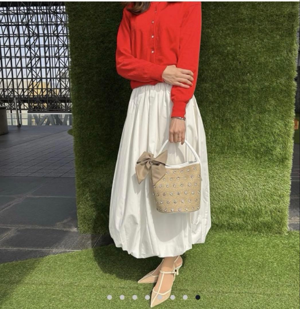 【新品・未使用】DIANA ダイアナ　リボン＆ビジューバッグ ポーチ付き