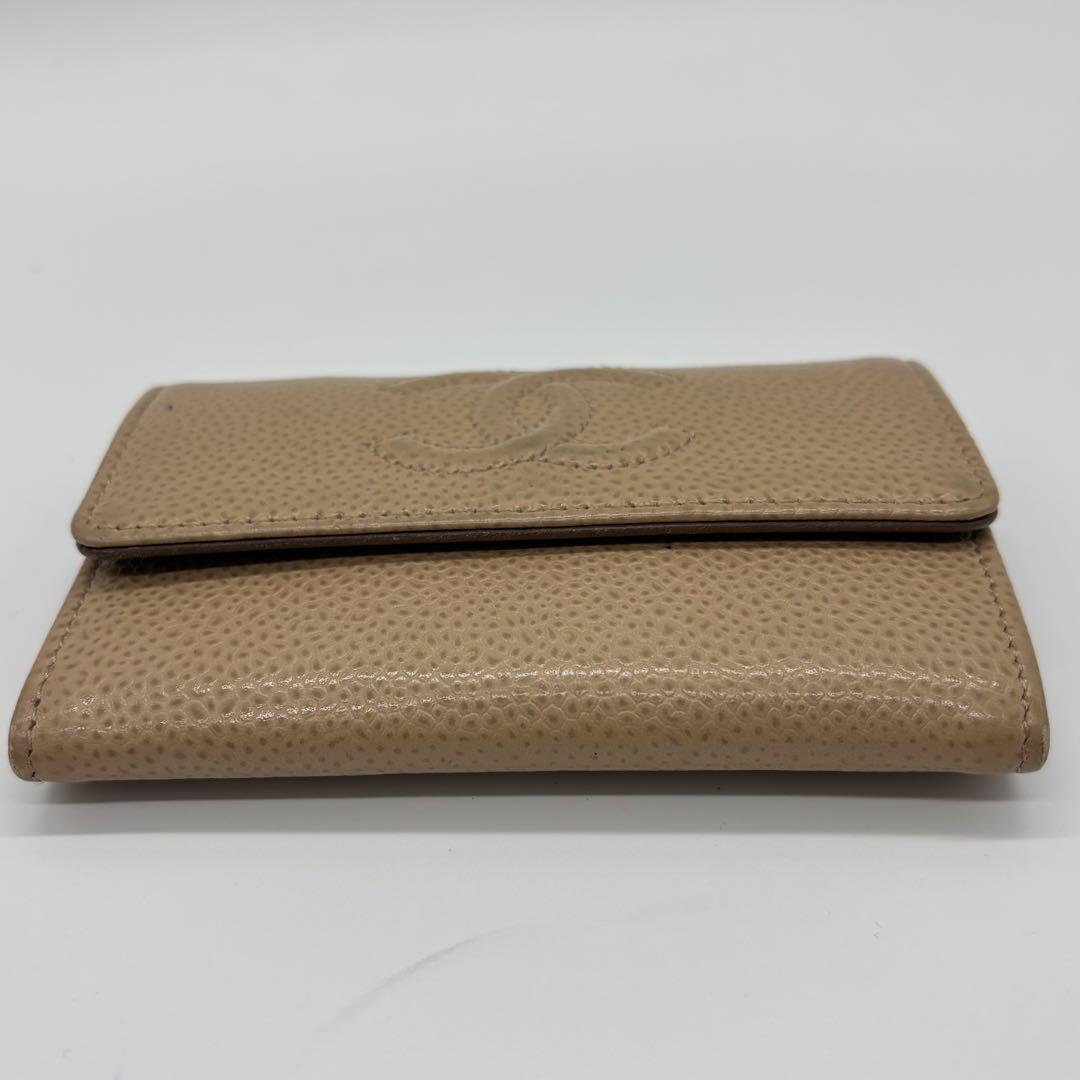 CHANEL カードケース キャビアスキン 17番台 ベージュ
