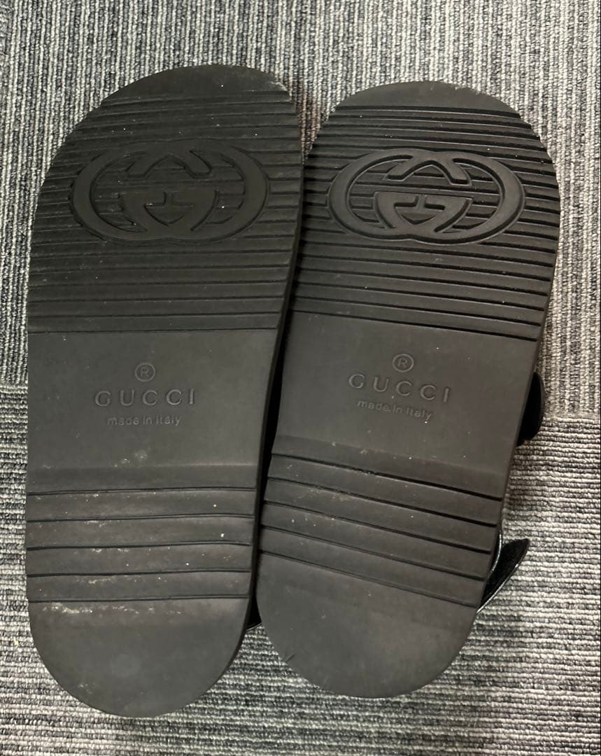 GUCCI ミニダブルＧ　ベルクロラ バーサンダルサイズ39 ブラック