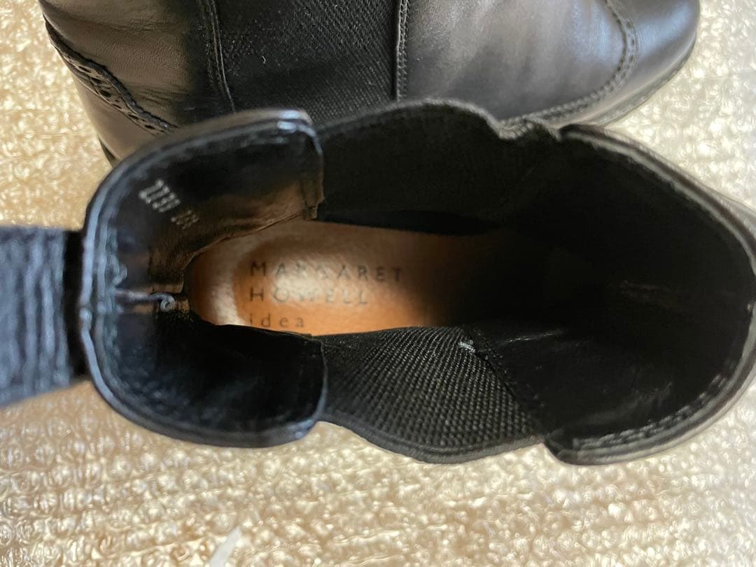 MARGARET HOWELL ideaブラック サイドゴアブーツ