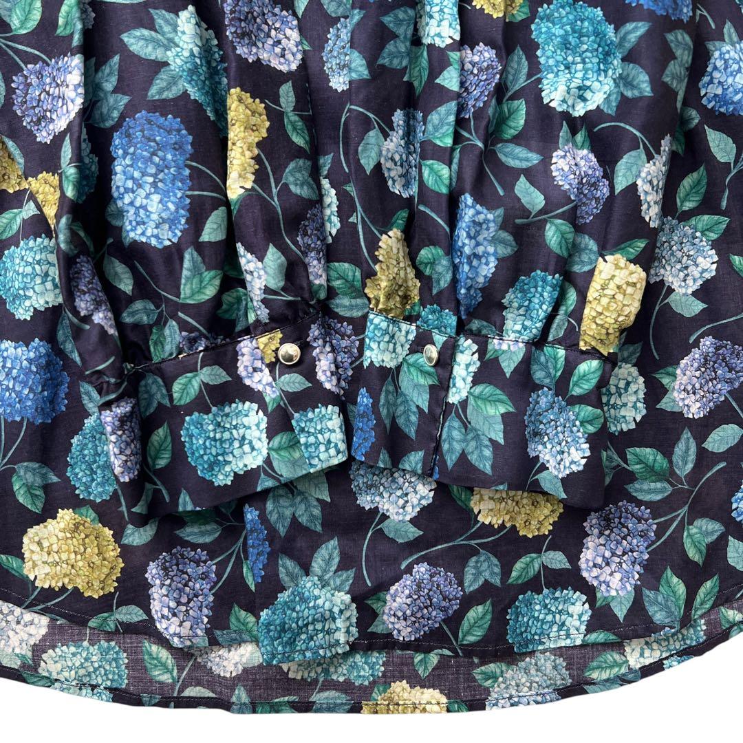 新品　Blue fronce ✕ liberty　紫陽花柄ブラウス　38