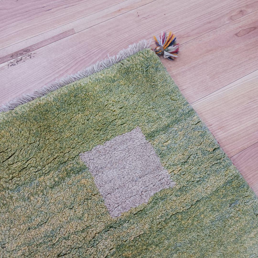 Y3064 ペルシャ絨毯 ギャッベ 手織り ウール 191×150㎝