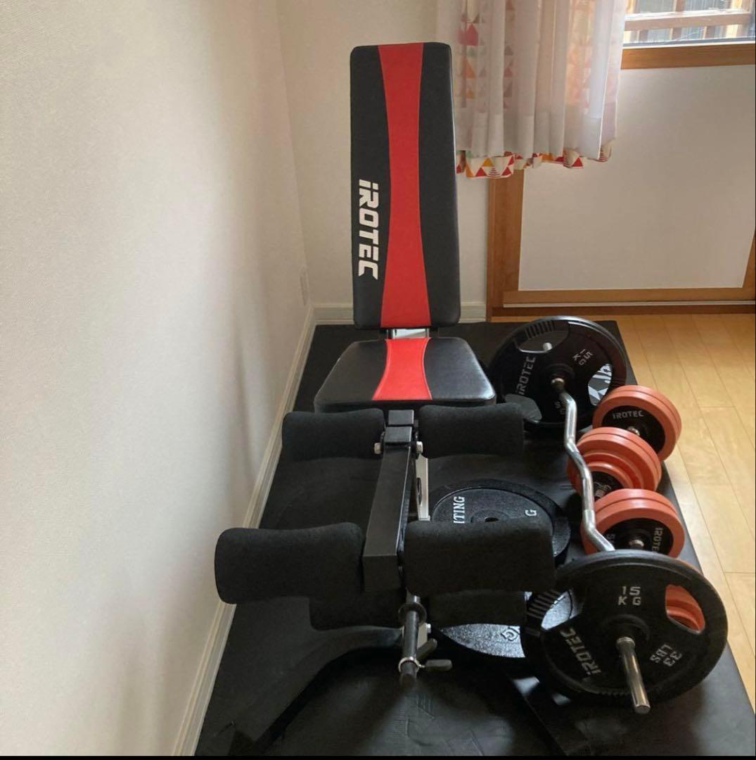 アイロテック ダンベル EZバー インクラインベンチ　ホームジムセット