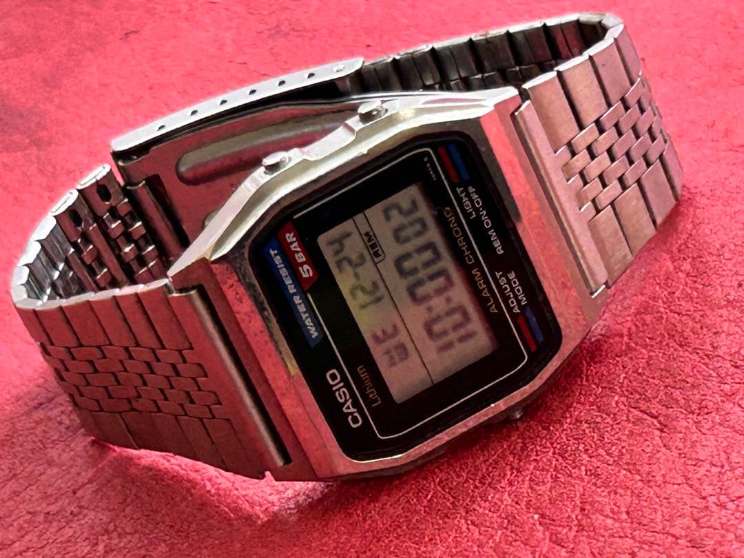 CASIO デジタル腕時計 5BAR防水 W-38新品電池交換済み