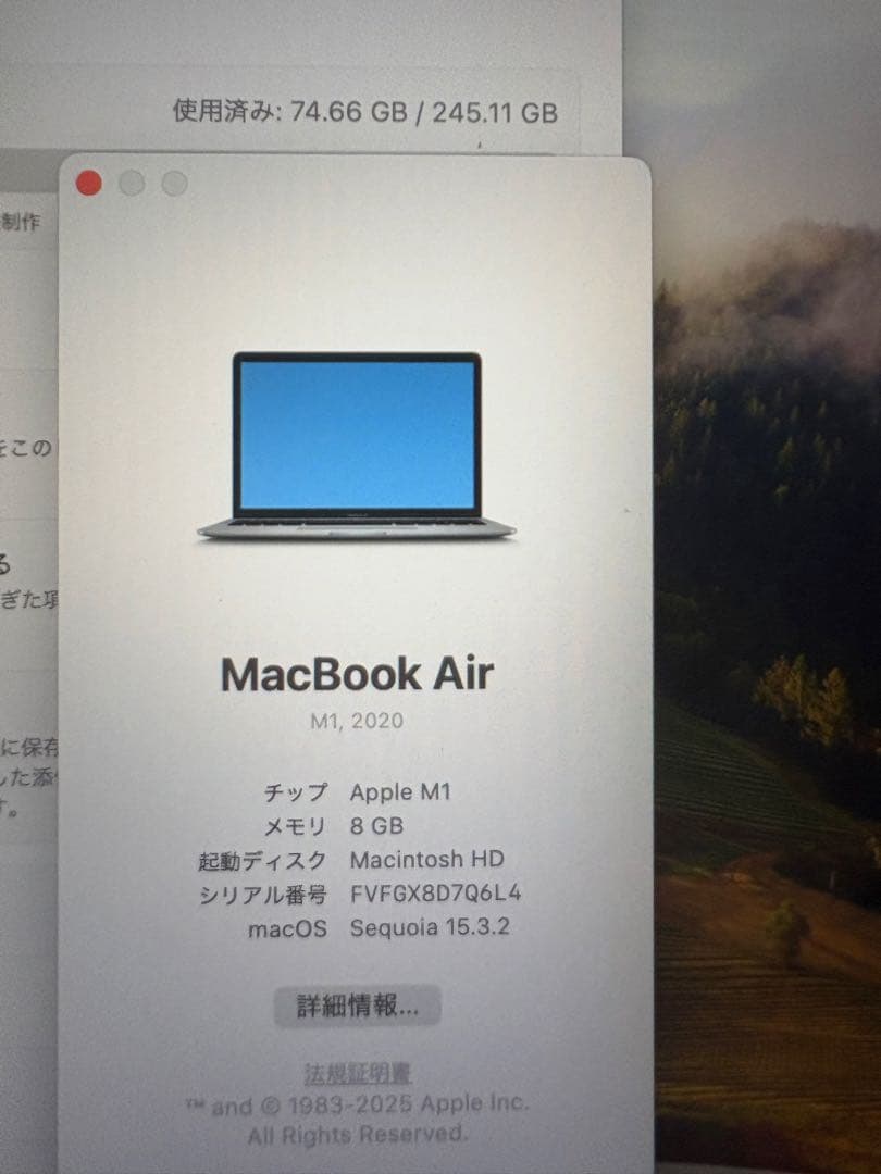 MacBook Air 13インチ シルバー Late 2020 256GB