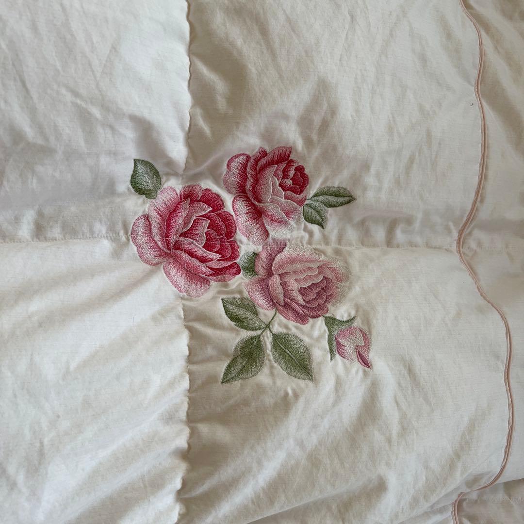 丸八真綿　花柄刺繍 Sowally夏用ダブル掛け布団