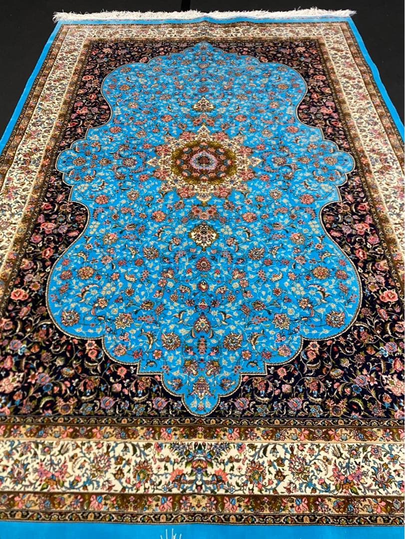 最高級希少作 ペルシャ絨毯 イラン クム産シルク100% 手編み　289万ノット