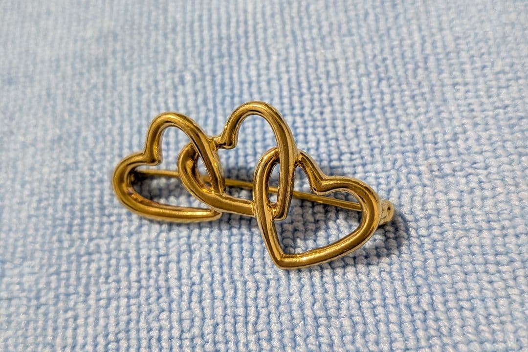 ティファニー18金トリプルハートブローチ