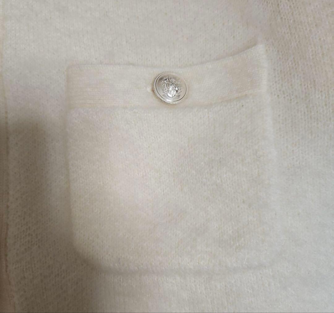 SHIPS ノーカラージャケット、カーディガン ホワイト