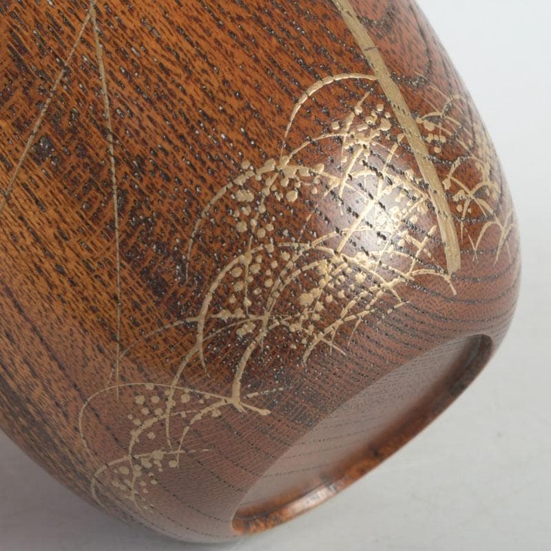 茶道具　中林星山作　稲穂に雀蒔絵　鳴子　長棗　共箱　V　9563