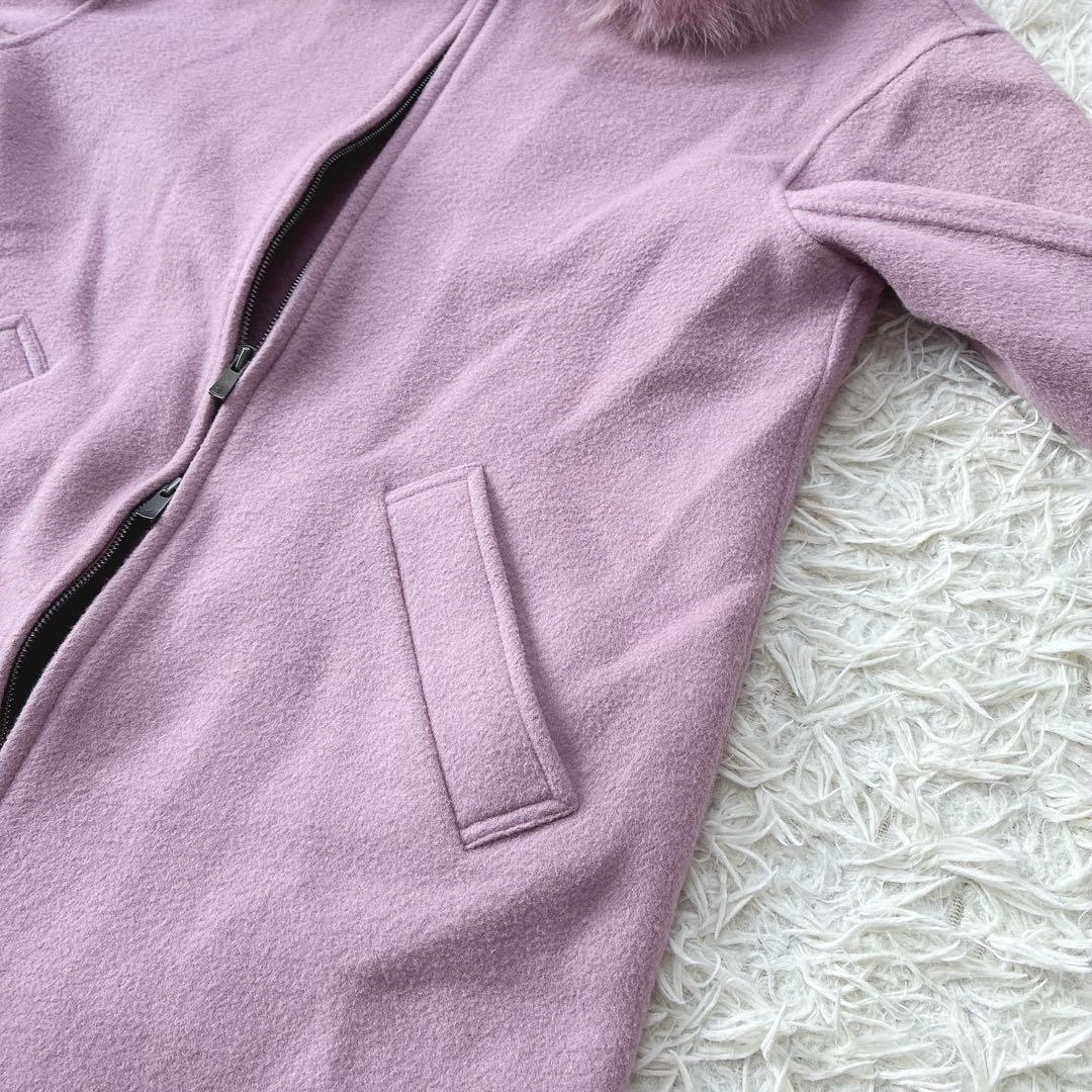 近年モデル✻グレースコンチネンタル フォックスファー取り外しリバーコート ピンク