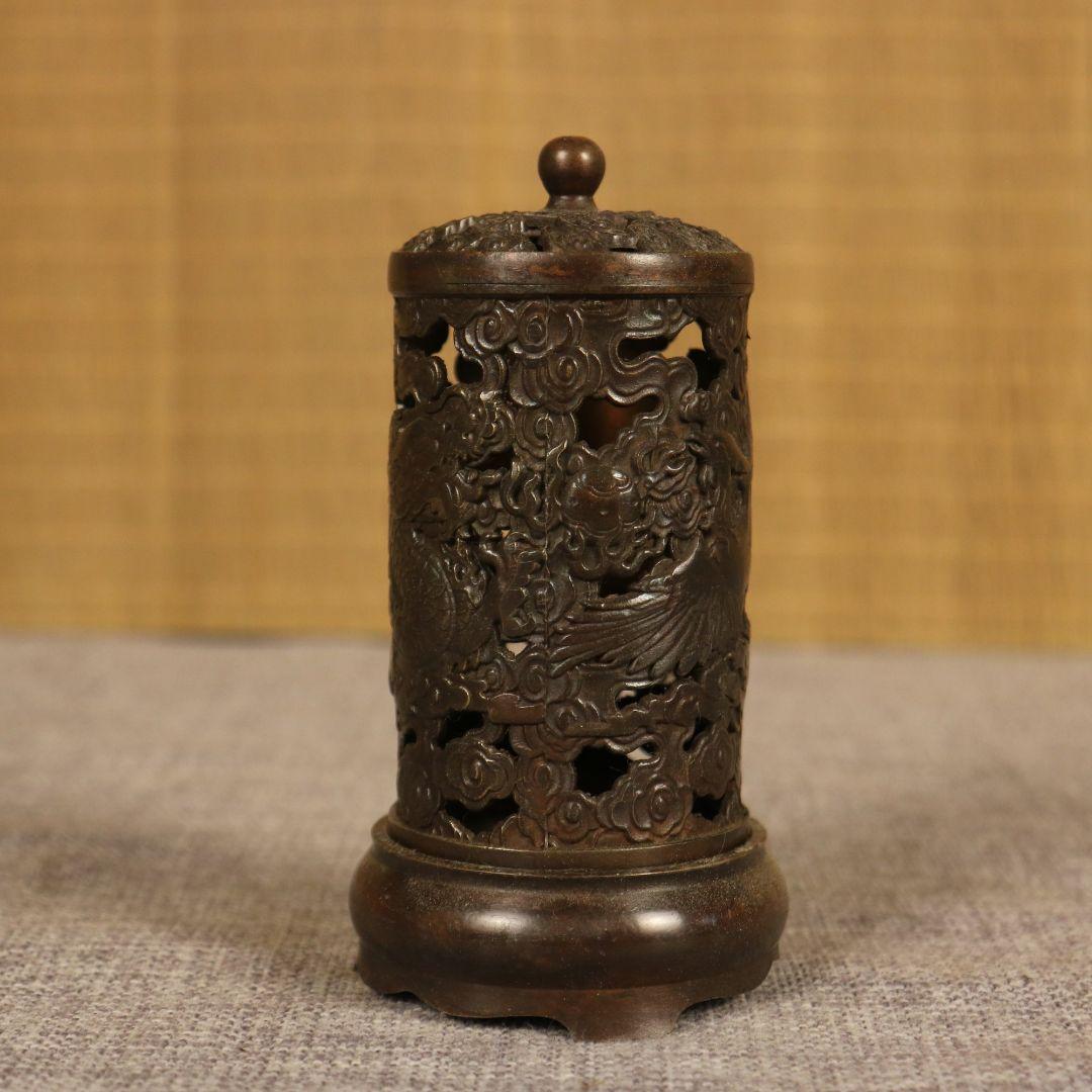 銅 細工 九龍筆箱 文房用品 書道具 文房具 工芸品 美術品 置物