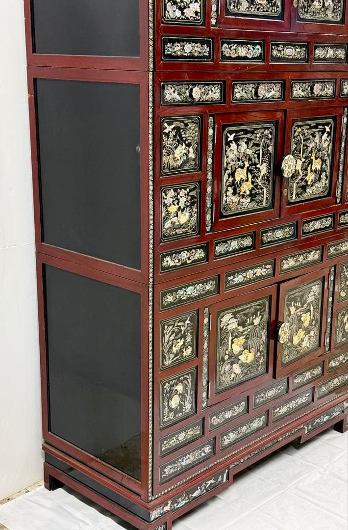 希少♪ 豪華 ラデン 近畿配達5千引 高級 釜山製 螺鈿 箪笥 タンス