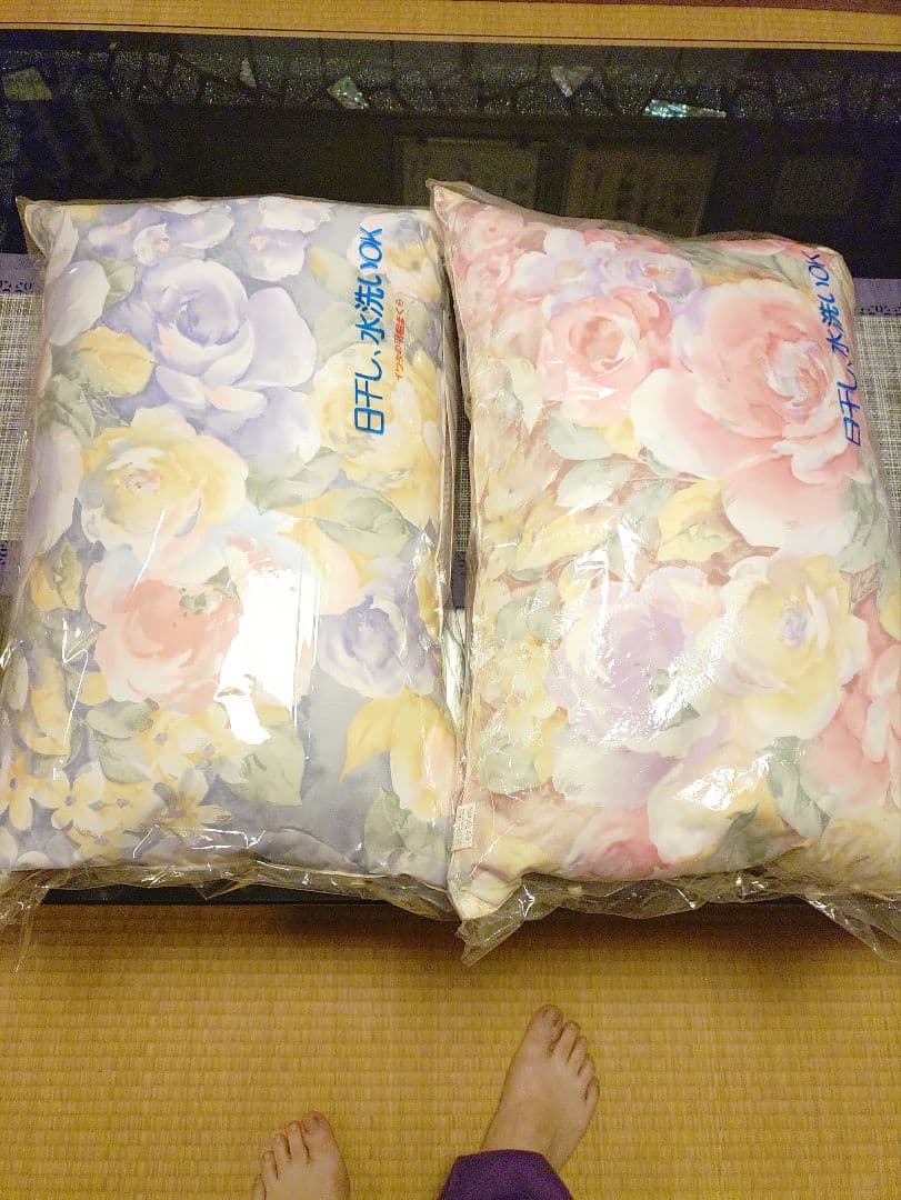 花柄羽毛掛け布団 SLサイズ　枕2個付き