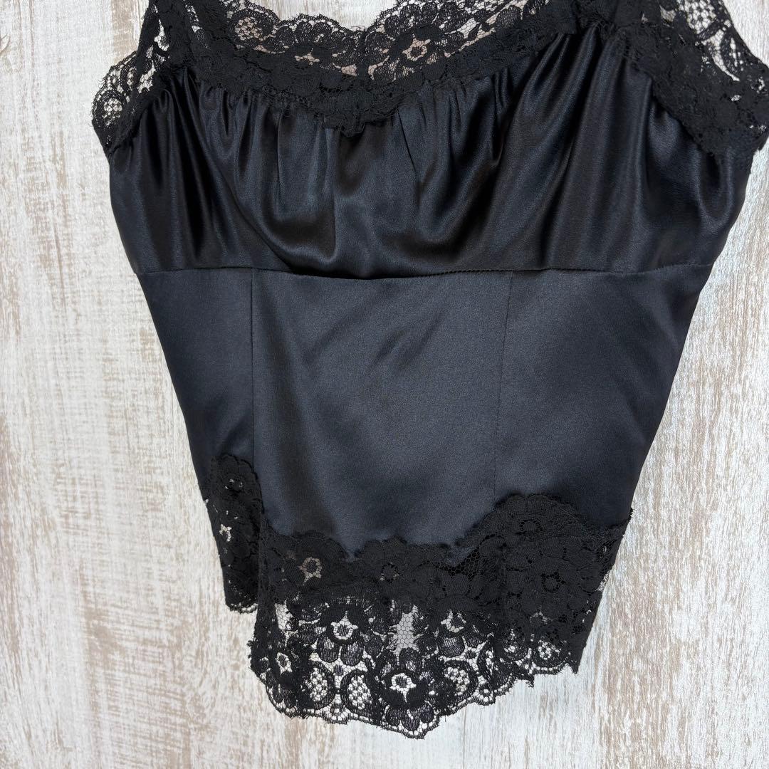 D&G ドルチェアンドガッバーナ 花柄 レース キャミソール ブラック