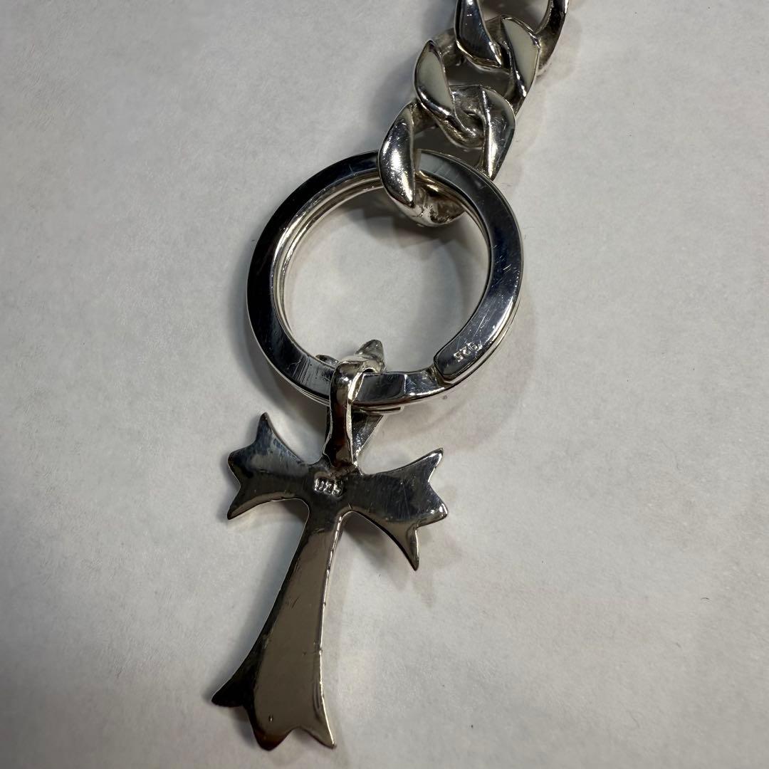シルバー 925 クロス キーチェーン キーリング