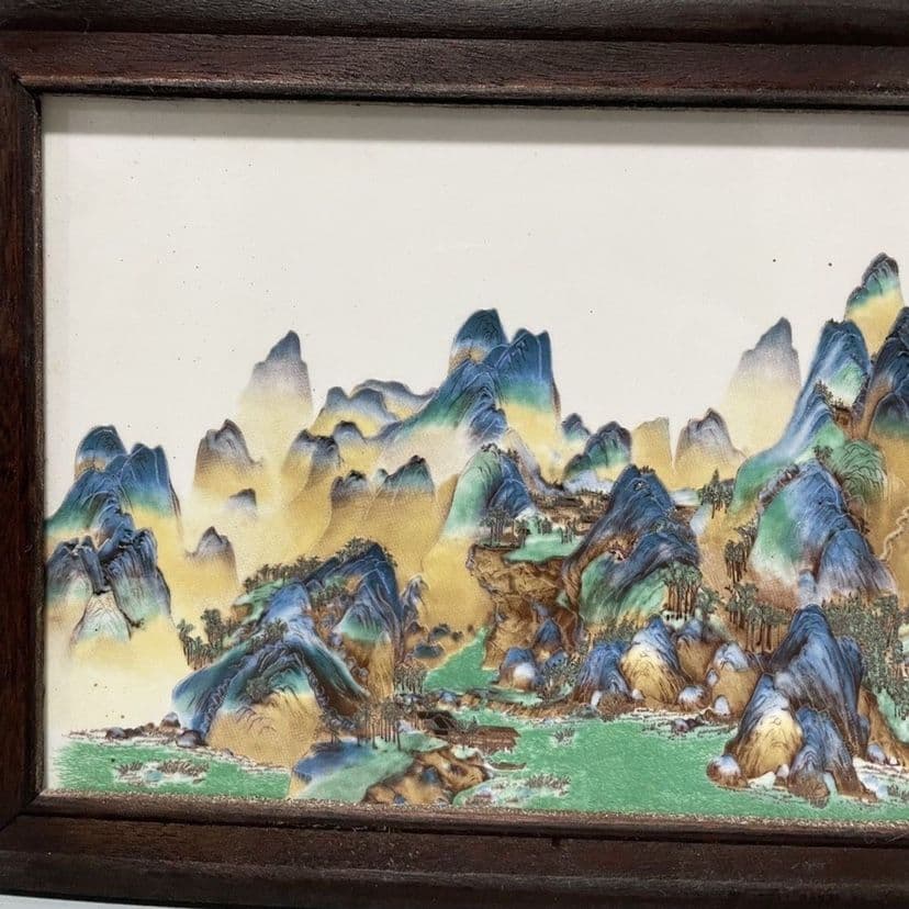 景徳鎮 陶板画 千里江山図壁掛け画 装飾品 工芸品 美術品 置物