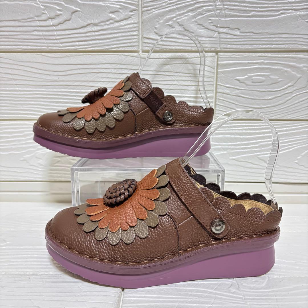 【訳あり新品】エスタシオン サンダル 花モチーフ メリージェーン M 23.5