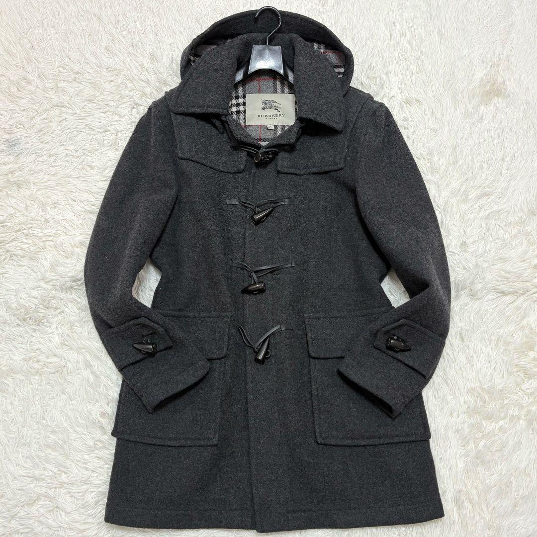 極美品 2way バーバリーロンドン ノバチェック ダッフルコート フード着脱
