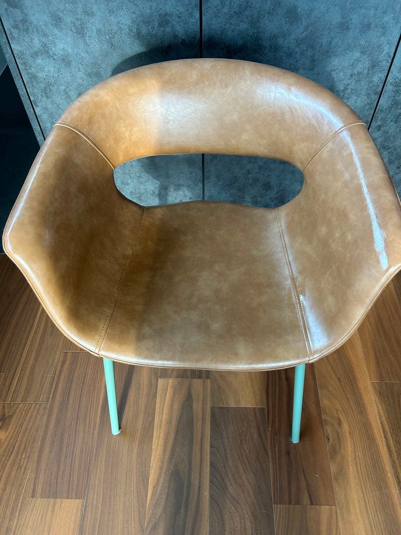 NOCE ダイニングチェア×4脚（キャメル×グリーン）