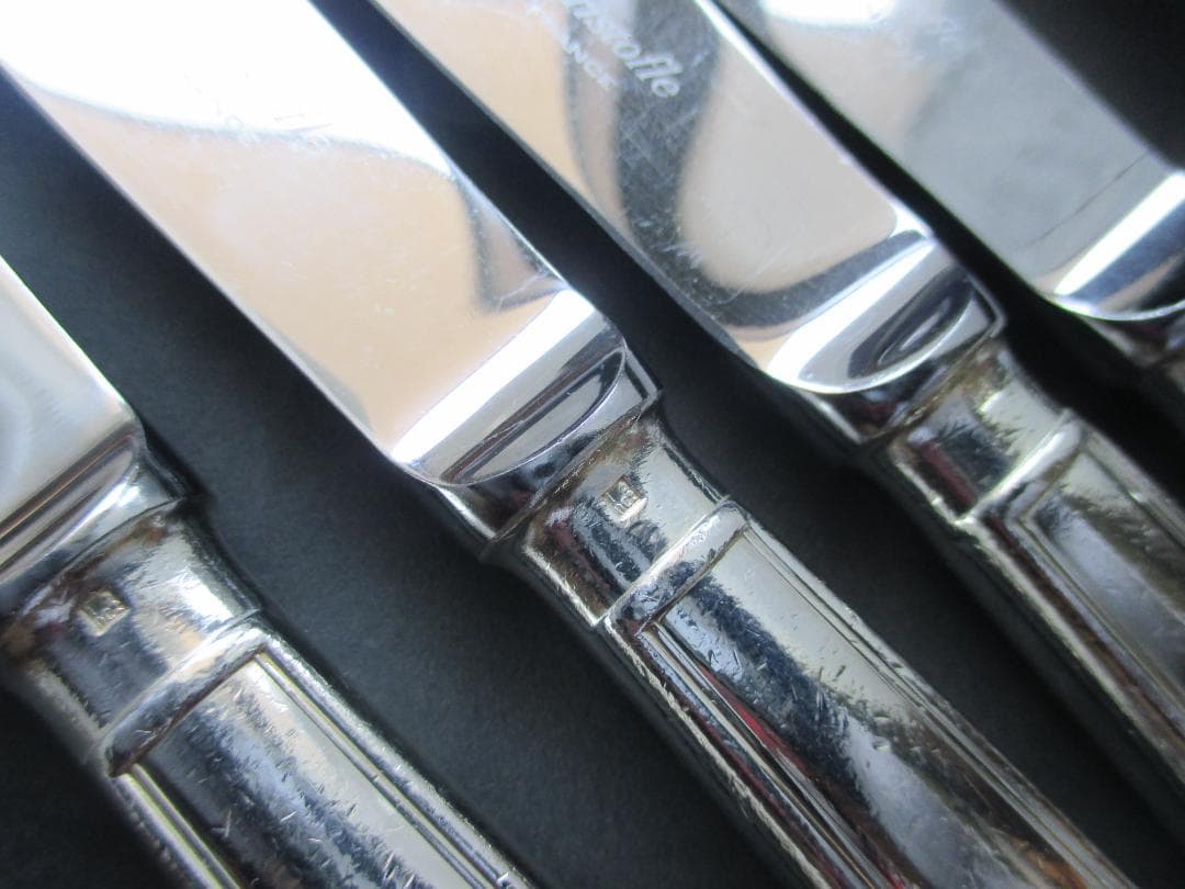 ☆仏蘭西銀器クリストフルシルバー　テーブルナイフ４本セット　アルビ　収納袋入り