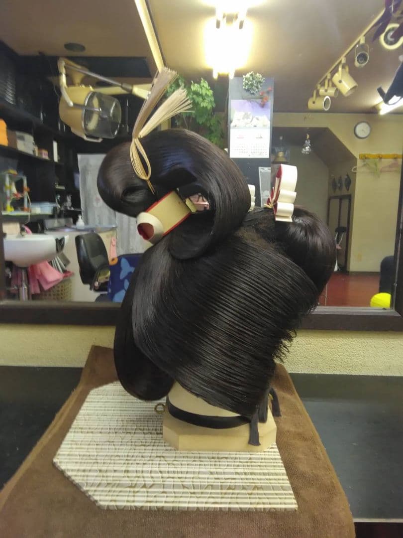 文金高島田 日本髪 かつら 人毛（じんもう） 花嫁 舞台用 和装 ウィッグ