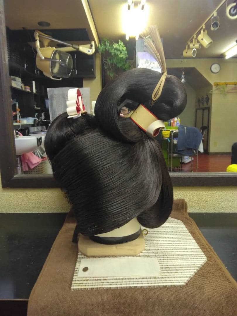 文金高島田 日本髪 かつら 人毛（じんもう） 花嫁 舞台用 和装 ウィッグ