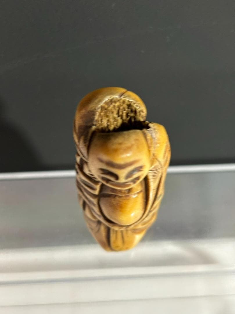 布袋　根付け　アンティーク