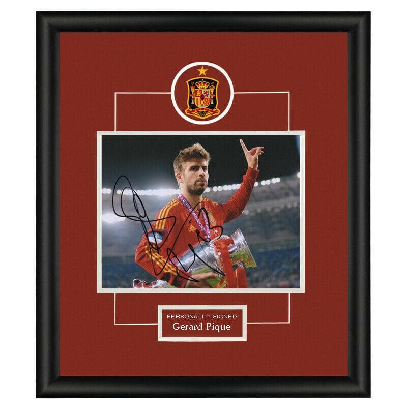 直筆サイン入り写真 ジェラール・ピケ スペイン代表 /フレーム別/SA鑑定済