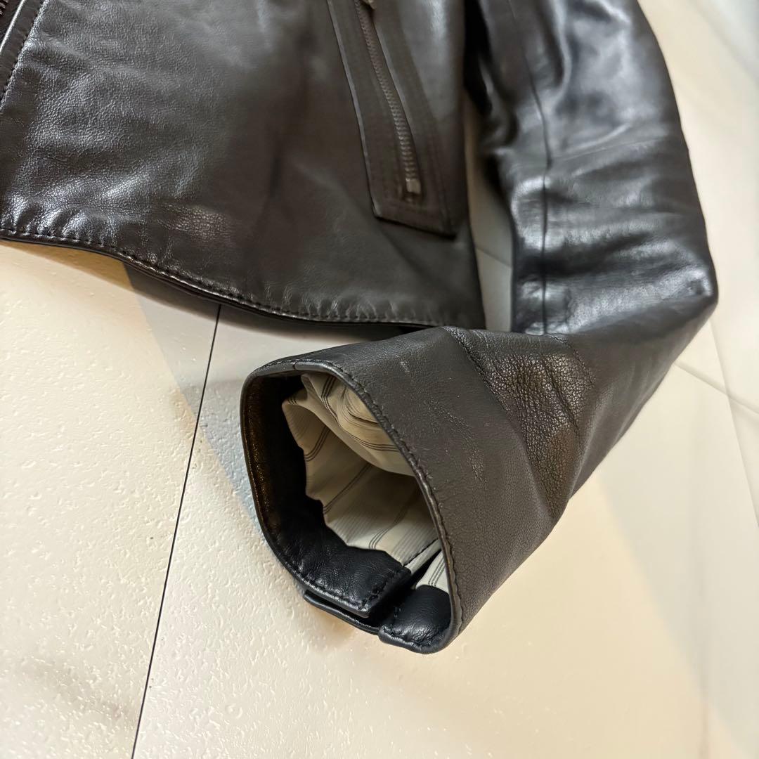 美品　セオリー　ラムレザー　シングルライダース　ブラック　S