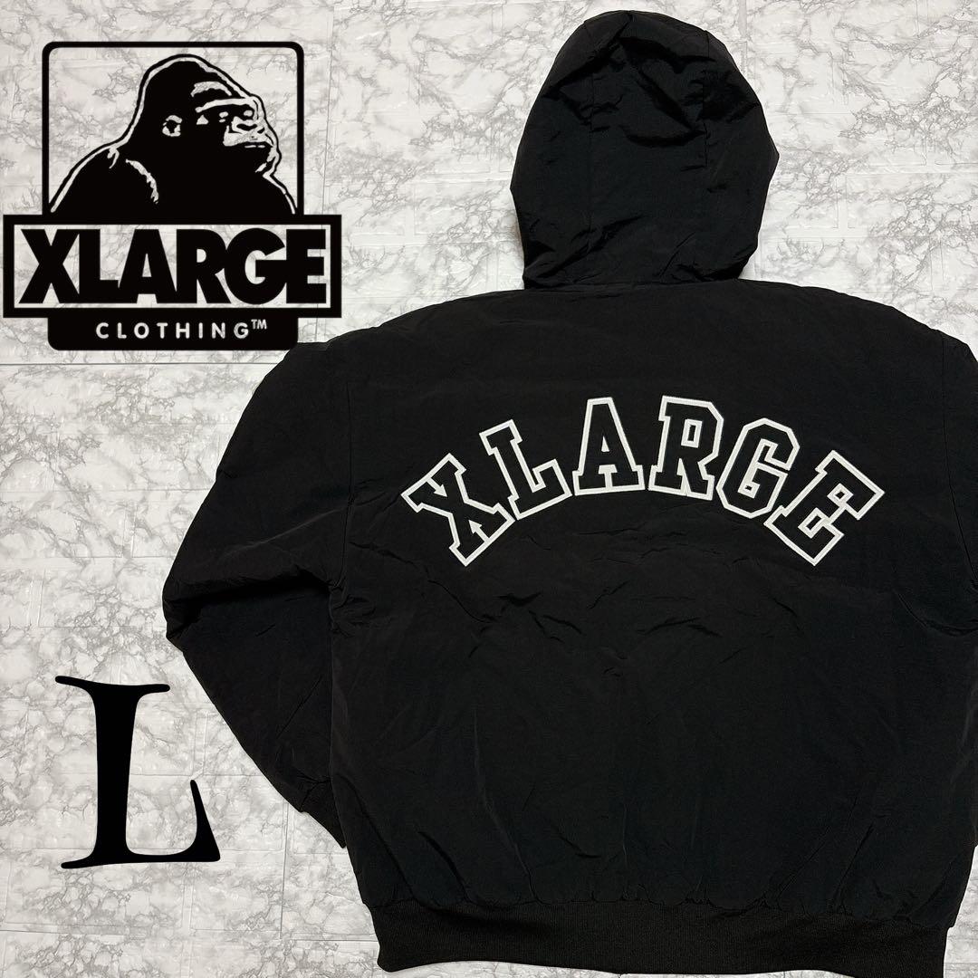 ⭐美品⭐エクストララージ ナイロン パファージャケット アーチロゴ L 黒