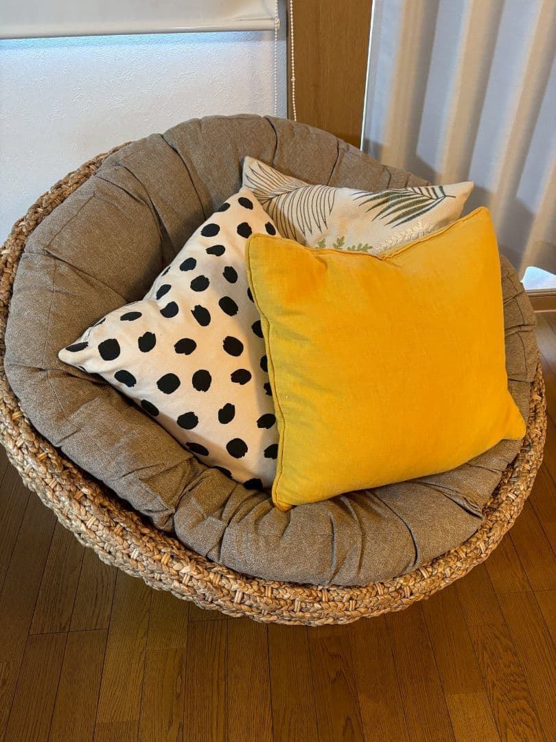 [mahalo]早い者勝ちーーー！籐製 円形 1人掛けソファ