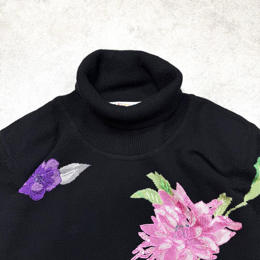 美品♡レオナール カシミヤ シルク タートルネック ニット ライトストーン XL