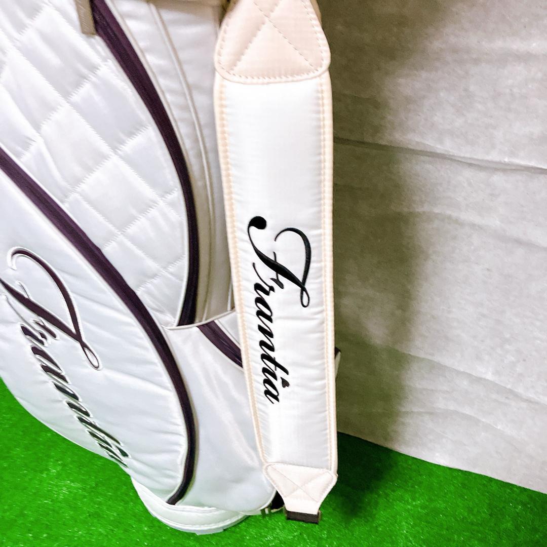 Frantia ゴルフ キャディバッグ レディース ホワイト 9型 カート式