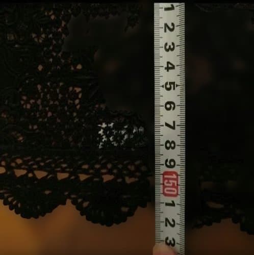 WAKO ブラック レースエッジ テーブルランナー