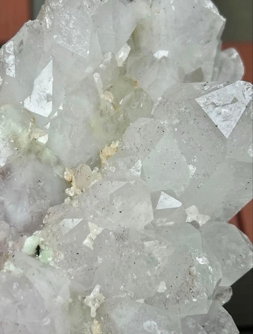 レア★天然水晶クラスター　葡萄石共生　インド産　ドライゴニーク　パワーストーン