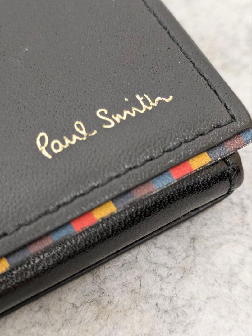 Paul Smith 名刺入 マルチストライプ 新品未使用品 ブラック 箱入